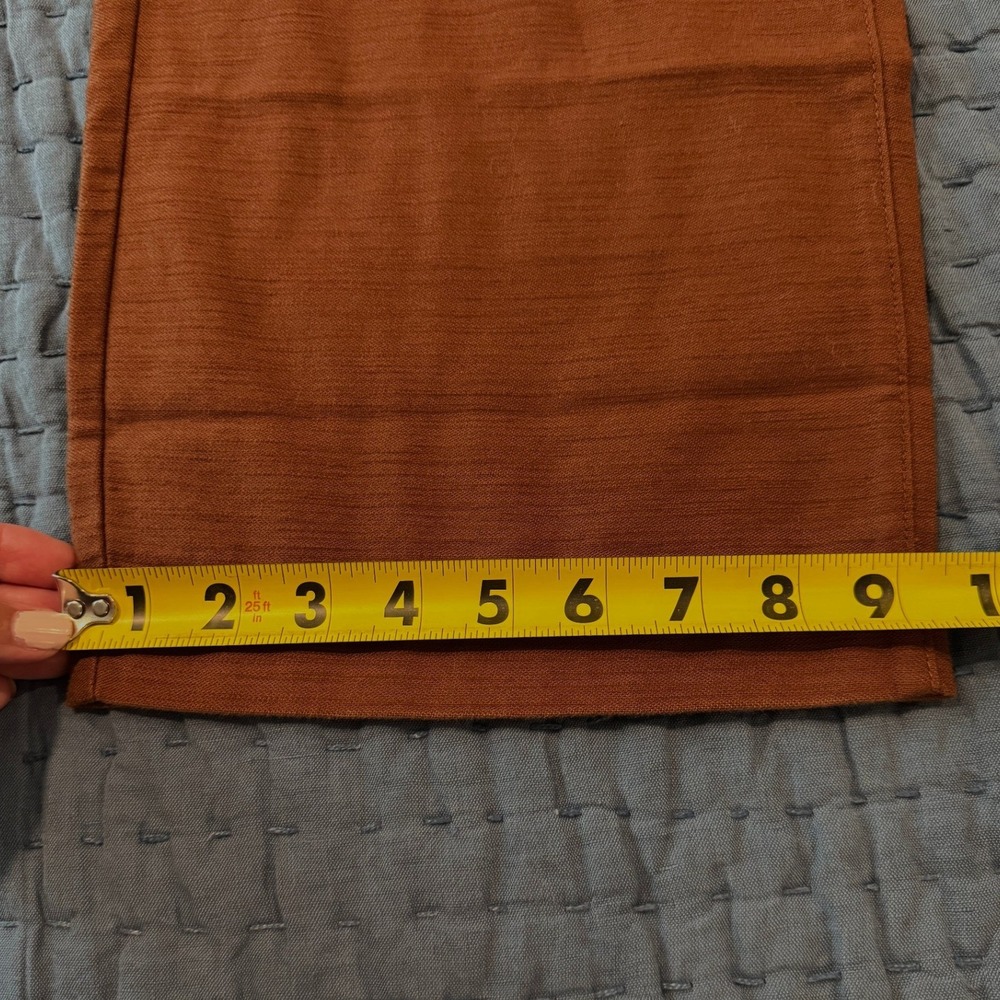 J.Crew Rust Brown Cotton Twill Paperbag Full-Length Pants Women's 8 Belted - Picture 10 of 11